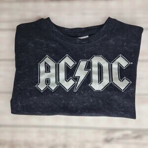 AC/DC Black Mineral Wash Boy's Size 8M Graphic Band Tee